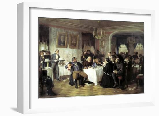 Merchant's Funeral Banquet, 1870s-Firs Sergeevich Zhuravlev-Framed Giclee Print