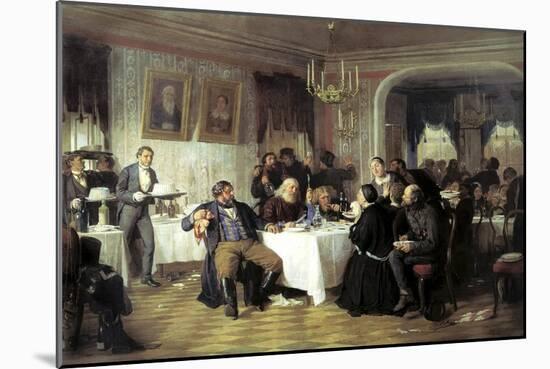 Merchant's Funeral Banquet, 1870s-Firs Sergeevich Zhuravlev-Mounted Giclee Print