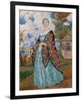 Merchant's Wife, 1923-Boris Michaylovich Kustodiev-Framed Giclee Print