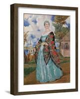 Merchant's Wife, 1923-Boris Michaylovich Kustodiev-Framed Giclee Print