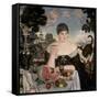 Merchant's Wife Having Tea-B. M. Kustodiev-Framed Stretched Canvas