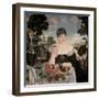 Merchant's Wife Having Tea-B. M. Kustodiev-Framed Giclee Print