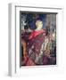 Merchant's Woman with a Mirror-Boris Kustodiyev-Framed Giclee Print