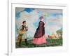 Merchant's Woman with Purchases, 1920-Boris Michaylovich Kustodiev-Framed Giclee Print