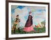 Merchant's Woman with Purchases, 1920-Boris Michaylovich Kustodiev-Framed Giclee Print