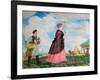 Merchant's Woman with Purchases, 1920-Boris Michaylovich Kustodiev-Framed Giclee Print