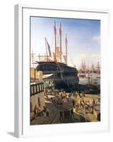 Merchant Ship in the Port of Toulon-null-Framed Giclee Print