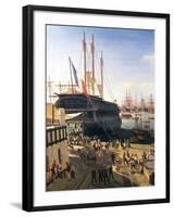 Merchant Ship in the Port of Toulon-null-Framed Giclee Print