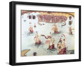 Merchant Vessels Sailing in the Mediterranean Sea-Josep Rocarol I Faura-Framed Art Print