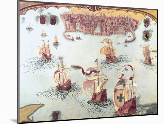 Merchant Vessels Sailing in the Mediterranean Sea-Josep Rocarol I Faura-Mounted Art Print