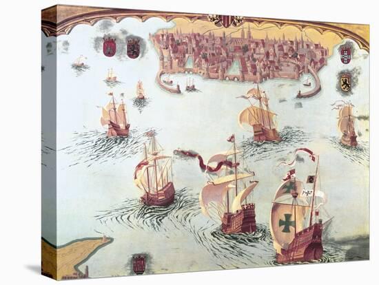 Merchant Vessels Sailing in the Mediterranean Sea-Josep Rocarol I Faura-Stretched Canvas