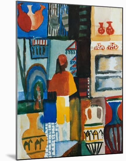 Merchant with Jugs-Auguste Macke-Mounted Art Print