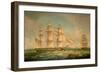 Merchantmen in a Stiff Breeze Off the Cliffs of Dover-Thomas Whitcombe-Framed Giclee Print