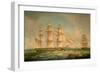 Merchantmen in a Stiff Breeze Off the Cliffs of Dover-Thomas Whitcombe-Framed Giclee Print