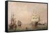 Merchantmen Off Boston Harbor, 1863-Fitz Henry Lane-Framed Stretched Canvas