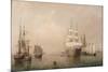 Merchantmen Off Boston Harbor, 1863-Fitz Henry Lane-Mounted Giclee Print