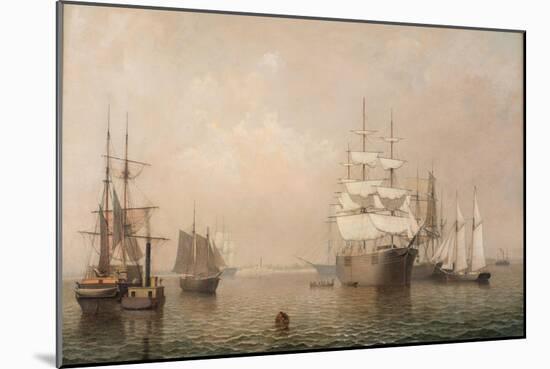 Merchantmen Off Boston Harbor, 1863-Fitz Henry Lane-Mounted Giclee Print