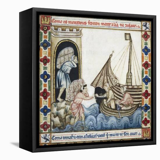 Merchants Carrying Goods at the Port of Dover-null-Framed Stretched Canvas