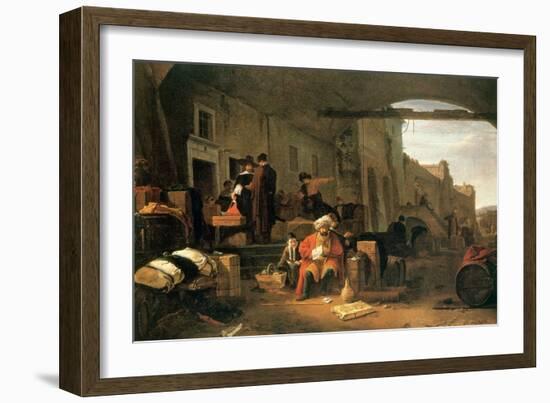 Merchants from Holland and the Middle East Trading in a Mediterranean Port-Thomas Wyck-Framed Giclee Print