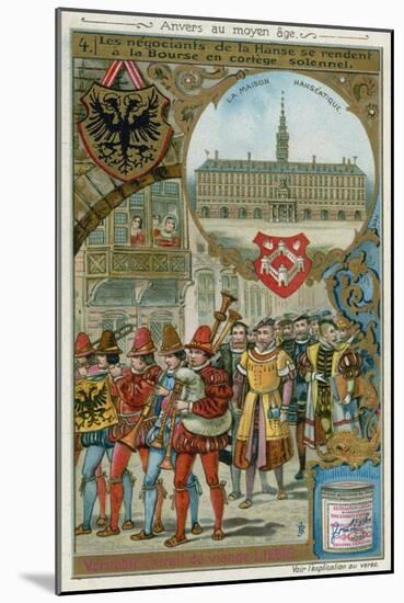 Merchants of the Hanseatic League Making their Way the Exchange in Solemn Procession-null-Mounted Giclee Print