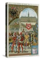 Merchants of the Hanseatic League Making their Way the Exchange in Solemn Procession-null-Stretched Canvas