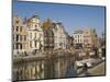 Merchants' Premises with Traditional Gables, by the River, Ghent, Belgium-James Emmerson-Mounted Photographic Print