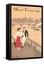 Merci Beaucoup, Art Deco Couple on Seine-null-Framed Stretched Canvas