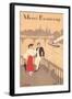 Merci Beaucoup, Art Deco Couple on Seine-null-Framed Art Print