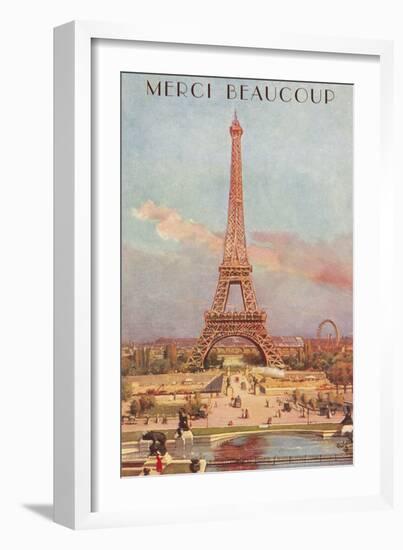 Merci Beaucoup, Eiffel Tower-null-Framed Art Print