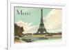 Merci, Eiffel Tower and Seine-null-Framed Premium Giclee Print
