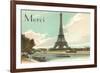 Merci, Eiffel Tower and Seine-null-Framed Premium Giclee Print