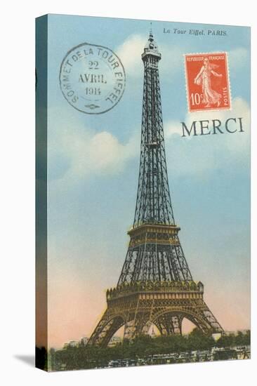 Merci, Eiffel Tower-null-Stretched Canvas