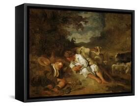 Mercury and Argos-Jean-Honoré Fragonard-Framed Stretched Canvas