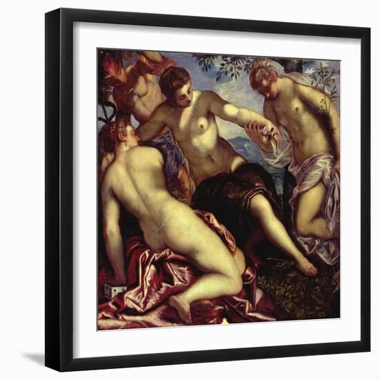 Mercury and the Three Graces, 1578-Jacopo Robusti Tintoretto-Framed Giclee Print
