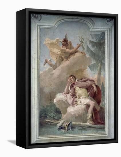 Mercury Appearing to Aeneas in Dream to Order Him to Go to Carthage-Giambattista Tiepolo-Framed Stretched Canvas