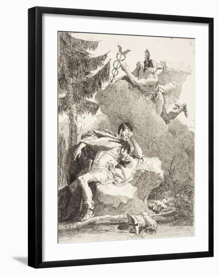 Mercury Appears to Æneas in a Dream, C.1770-Giandomenico Tiepolo-Framed Giclee Print