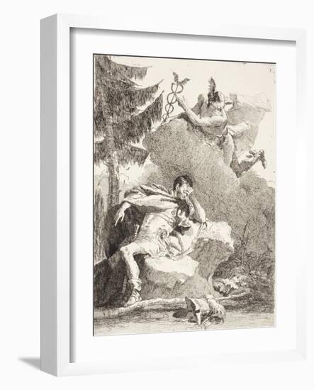 Mercury Appears to Æneas in a Dream, C.1770-Giandomenico Tiepolo-Framed Giclee Print