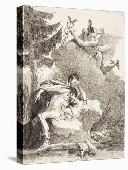Mercury Appears to Æneas in a Dream, C.1770-Giandomenico Tiepolo-Stretched Canvas