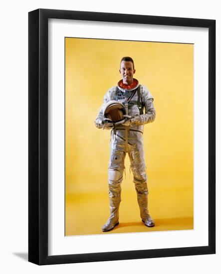 Mercury Astronaut Gordon Cooper Wearing a Spacesuit-null-Framed Photo