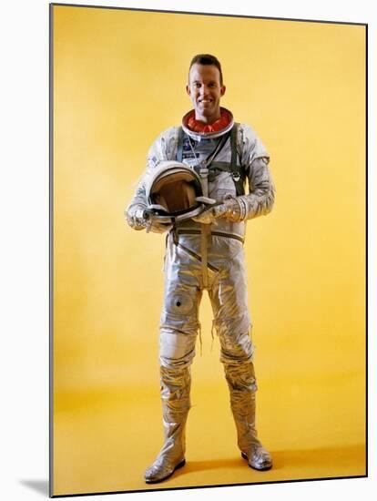 Mercury Astronaut Gordon Cooper Wearing a Spacesuit-null-Mounted Photo