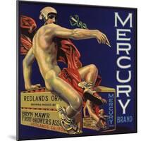 Mercury Brand - Redlands, California - Citrus Crate Label-Lantern Press-Mounted Art Print