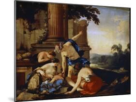 Mercury Giving the Child Bacchus to the Nymphs of Nysa, 1638-Laurent de La Hyre-Mounted Giclee Print