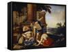 Mercury Giving the Child Bacchus to the Nymphs of Nysa, 1638-Laurent de La Hyre-Framed Stretched Canvas