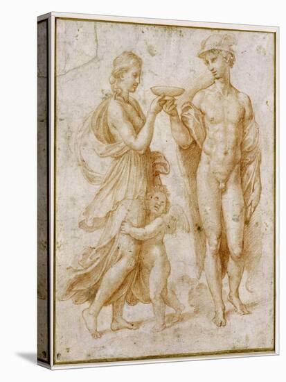 Mercury Offering the Cup of Immortality to Psyche-Raphael-Stretched Canvas