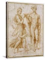 Mercury Offering the Cup of Immortality to Psyche-Raphael-Stretched Canvas