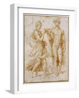 Mercury Offering the Cup of Immortality to Psyche-Raphael-Framed Giclee Print