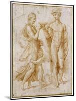 Mercury Offering the Cup of Immortality to Psyche-Raphael-Mounted Giclee Print