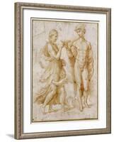 Mercury Offering the Cup of Immortality to Psyche-Raphael-Framed Giclee Print