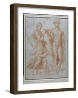 Mercury Offers the Cup of Immortality to Psyche-Giulio Romano-Framed Giclee Print