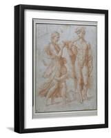 Mercury Offers the Cup of Immortality to Psyche-Giulio Romano-Framed Giclee Print